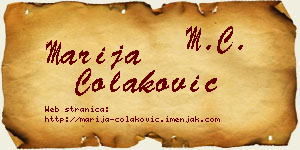 Marija Čolaković vizit kartica